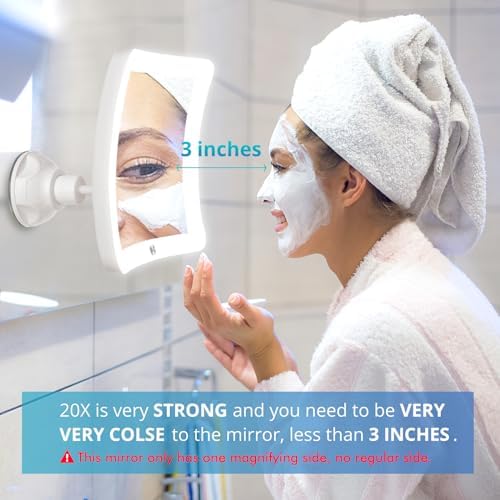 Fabuday 20X Magnifying Mirror with LED Light for MakeUp Skincare