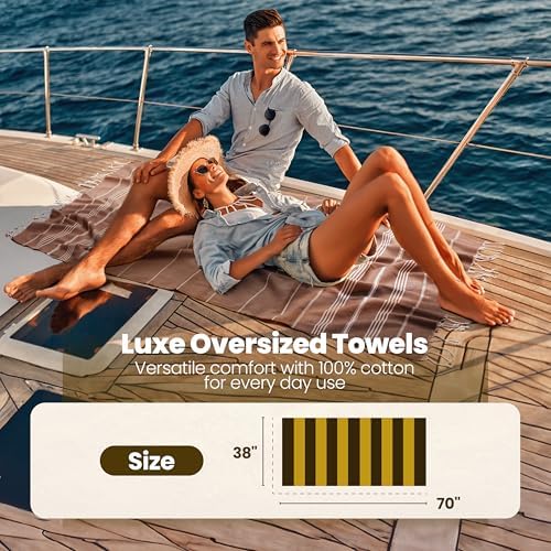 Gold CASE Turkish Beach Towel Set of 6 100 Cotton Black