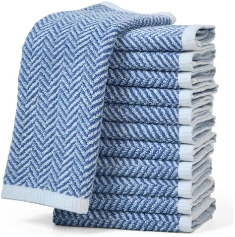 Cleanbear Herringbone Wash Cloths 12-Pack