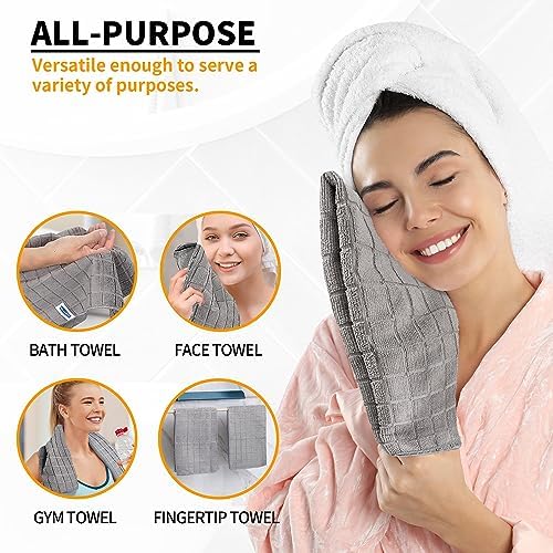 HOMERHYME Hand Towels 12-Pack Quick-DryLint-FreeBath Kitchen Essentials