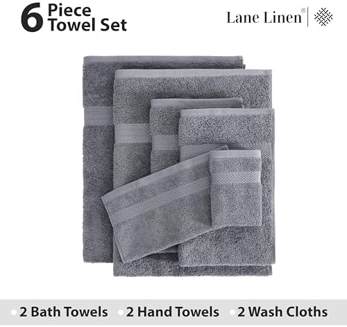 Premium Set of 6 Cotton Bath Towels for Your Bathroom