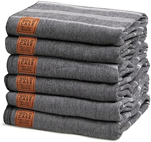Gold CASE Turkish Beach Towel Set of 6 100 Cotton Black