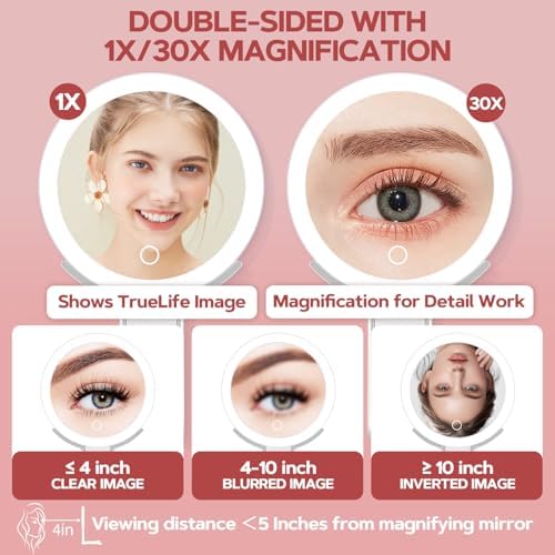 30x Magnifying Vanity Mirror Travel Makeup Mirror