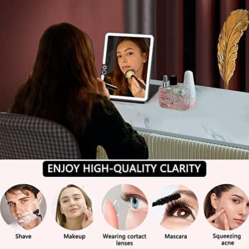 Weily Portable Makeup Mirror with LED Lights and Touch Screen