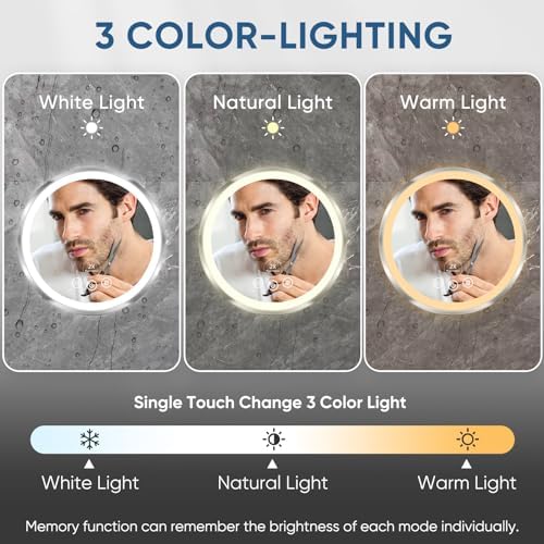 KEDSUM Upgrade 2X Heated Real Glass Shower Mirror for Shaving