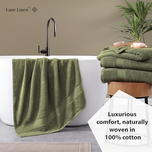 4-Pack of 100 Cotton Extra Large Bath Towels Oil Green LuxuryFeel