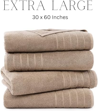 Casa Platino 4-Piece Bathroom Towel Set 30x60 Cotton Tawny Brown