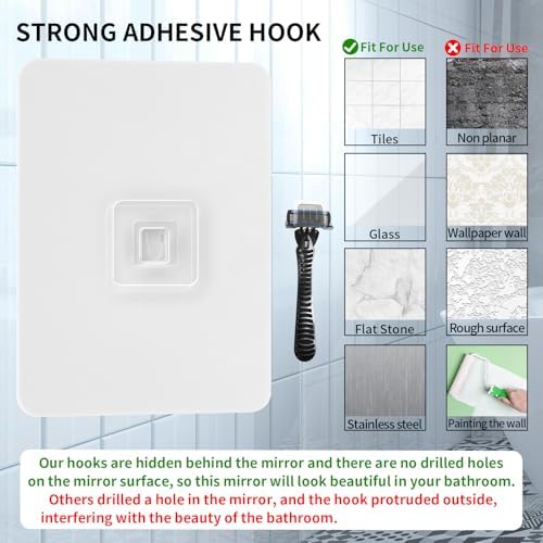 Big Strong Easy to Use - No Fog Show-Mirror for Shaving