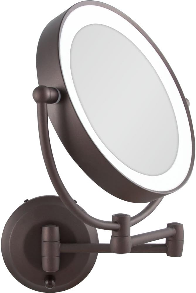 Zadro 10X1X LED Wall Mounted Makeup Mirror Oil-Rubbed Bronze