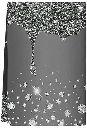 Dripping Black Tea Towels with Glitter