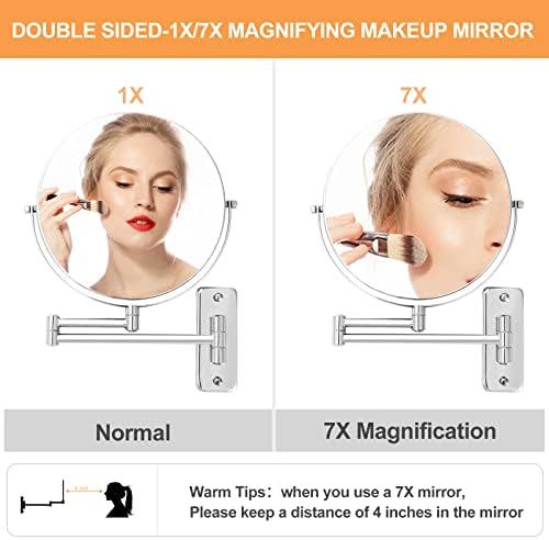 9-inch Chrome Bath Wall Makeup Mirror