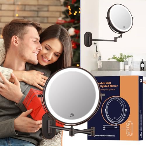 FUNTOUCH Wall Mounted Lighted Makeup Vanity Mirror