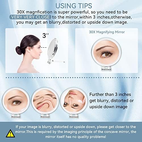 B Beauty Planet 30X Magnifying Mirror for Travel