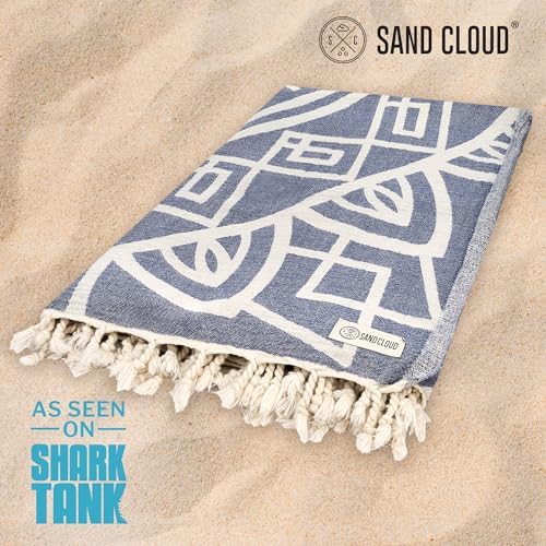 Sand Cloud Extra Large Turkish Beach Towel - Quick Dry Navy