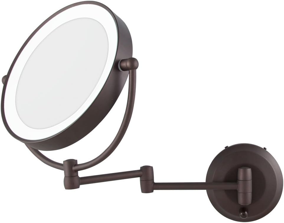 Zadro 10X1X LED Wall Mounted Makeup Mirror Oil-Rubbed Bronze