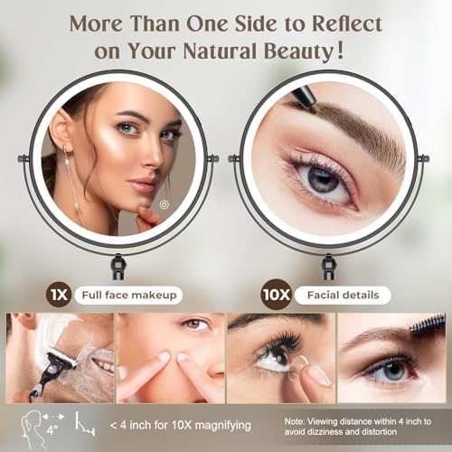 9 Confident Beauty Vanity Mirror with Rechargeable Light Adjustable Features