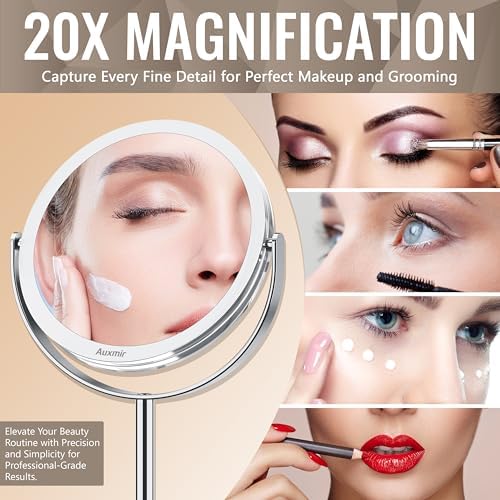 20X Magnifying Mirror with 1X Side 360 Rotatable Makeup Mirror
