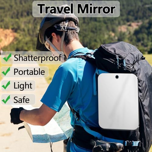 2-Piece Shatterproof Shoe and Travel Mirror for Safe Use