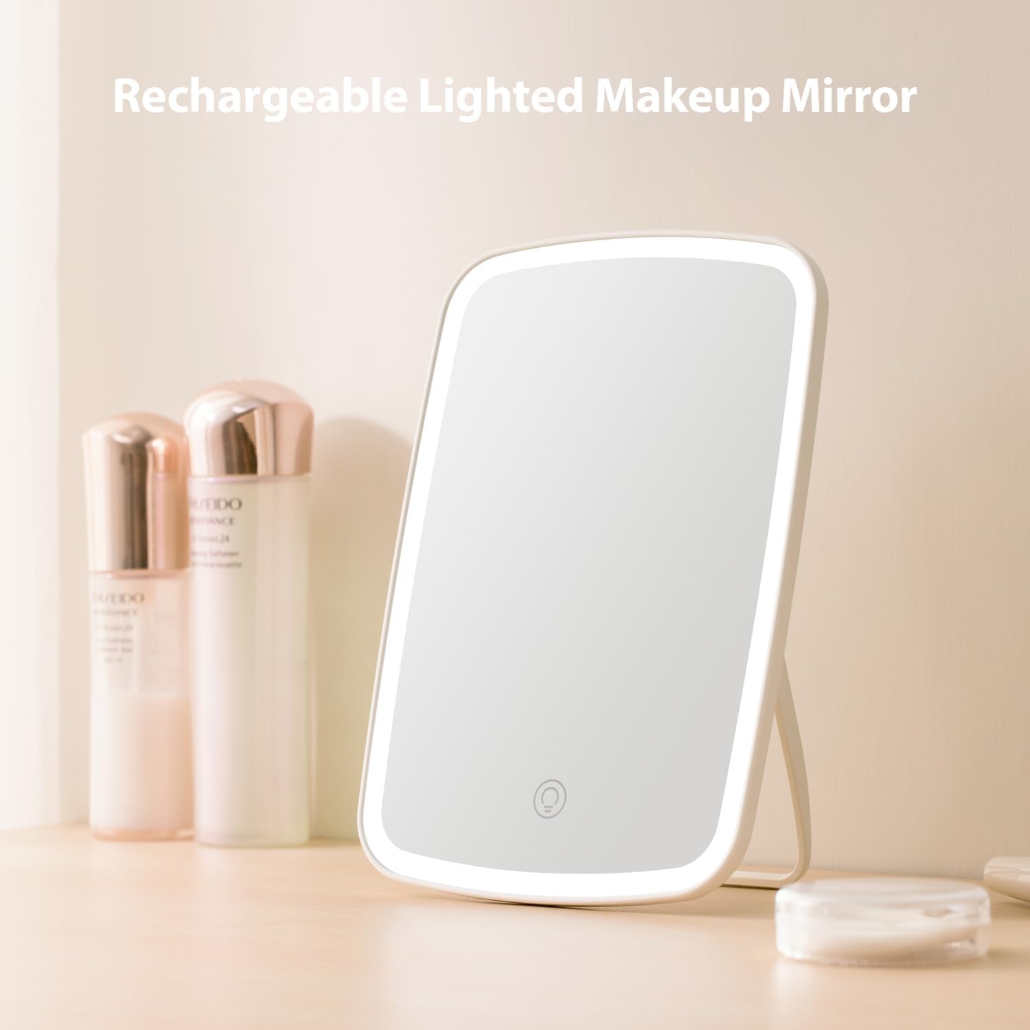 Rechargeable Makeup Mirror with Touch Dimmable Lights