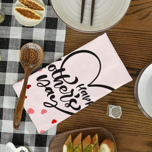 Happy Mothers Day Dish Towels Kitchen Towels 16x24 inch Set Absorbent