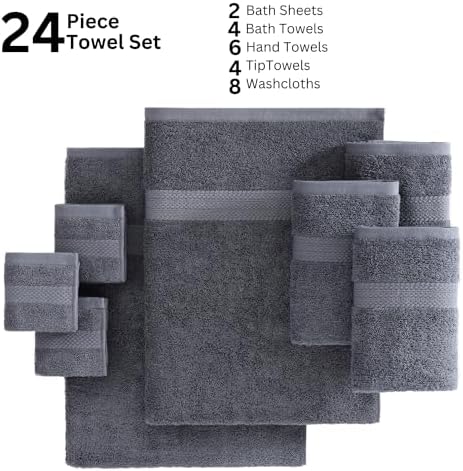 24-Piece Bath Towel Set for Luxurious Living