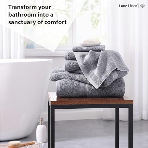 Premium 6-Piece Grey Cotton Bath Towel Set