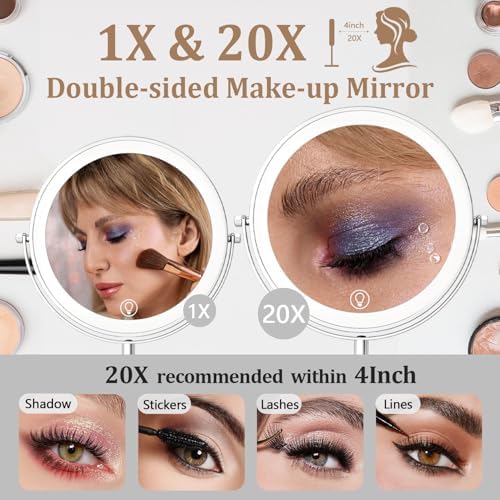 Vanity Mirror with Dual Views Lighting and Battery