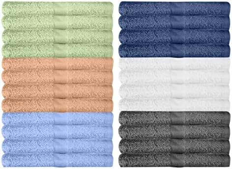 Extra-Absorbent 100 Cotton Washcloths Set for Bathroom Spa Use