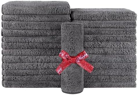 HOMEXCEL Grey Absorbent Hand Towels 24 Pack