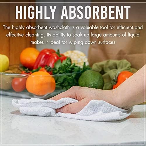 Extra-Absorbent 100 Cotton Washcloths Set for Bathroom Spa Use