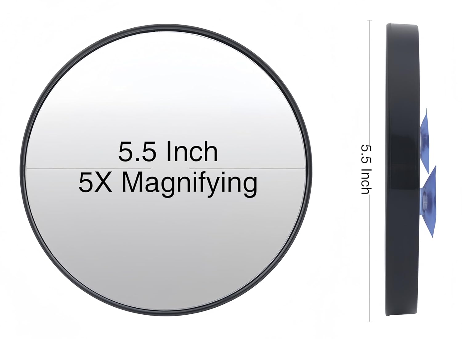 5X Magnifying Mirror with Suction Cup Fixtures 55inch Makeup Mirror