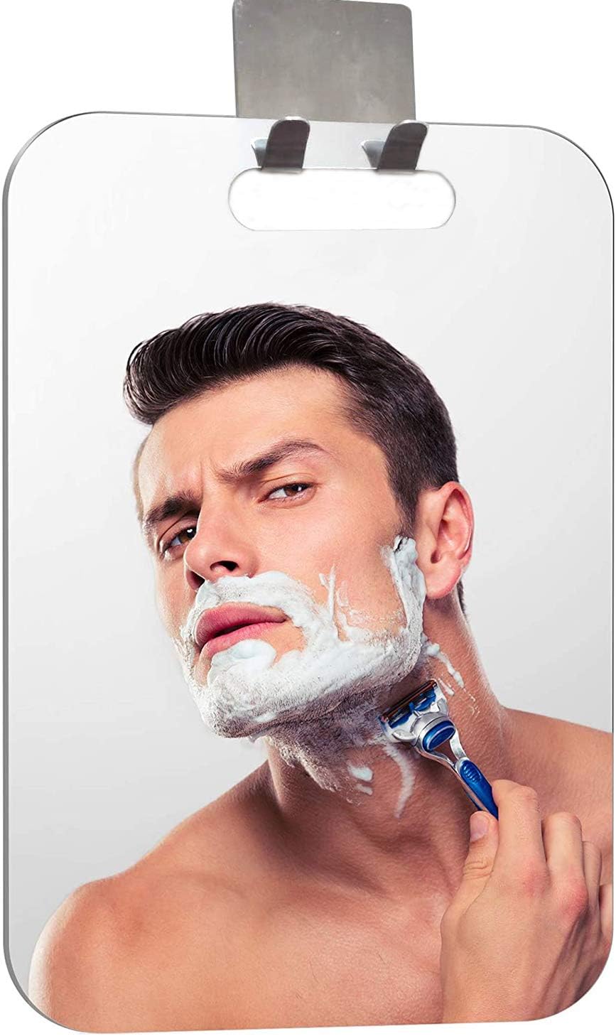 Fogless Shower Mirror with Chrome Hook