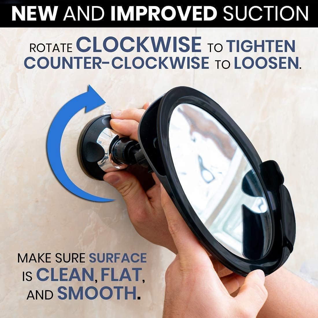 MIRRORVANA Dual Antifog Shower Mirror with Razor Holder