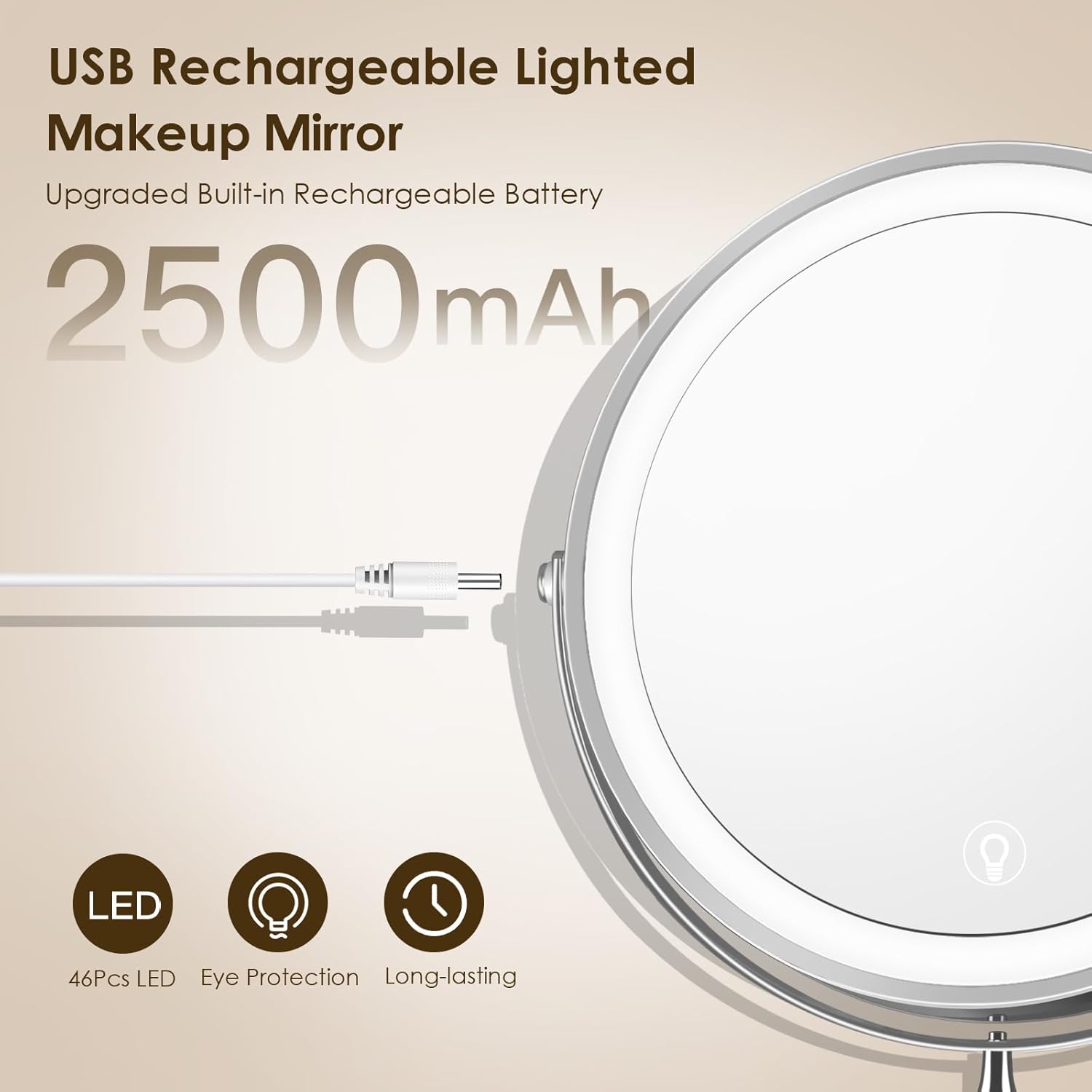 MNIENT Wall-Mounted Lighted Makeup Mirror