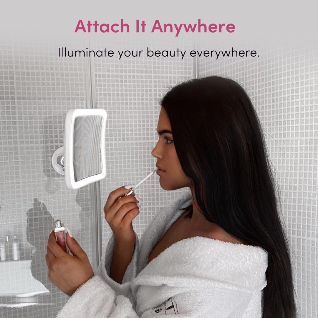 Fancii Rechargeable 10X Magnifying Mirror with 3 LED Light Settings White