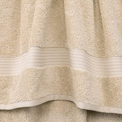 6-Piece Turkish Towels Set - Soft Absorbent Cotton for Bathroom Use