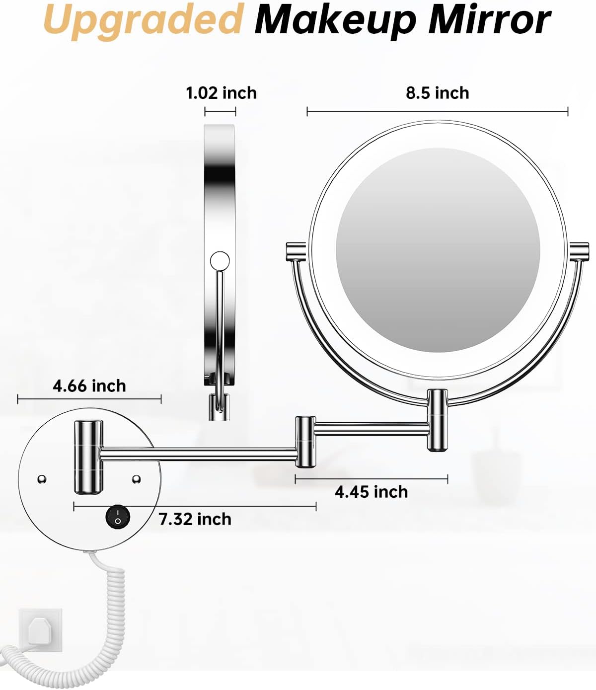 HD 10X Double-Sided Magnifying Mirror for Shaving Makeup