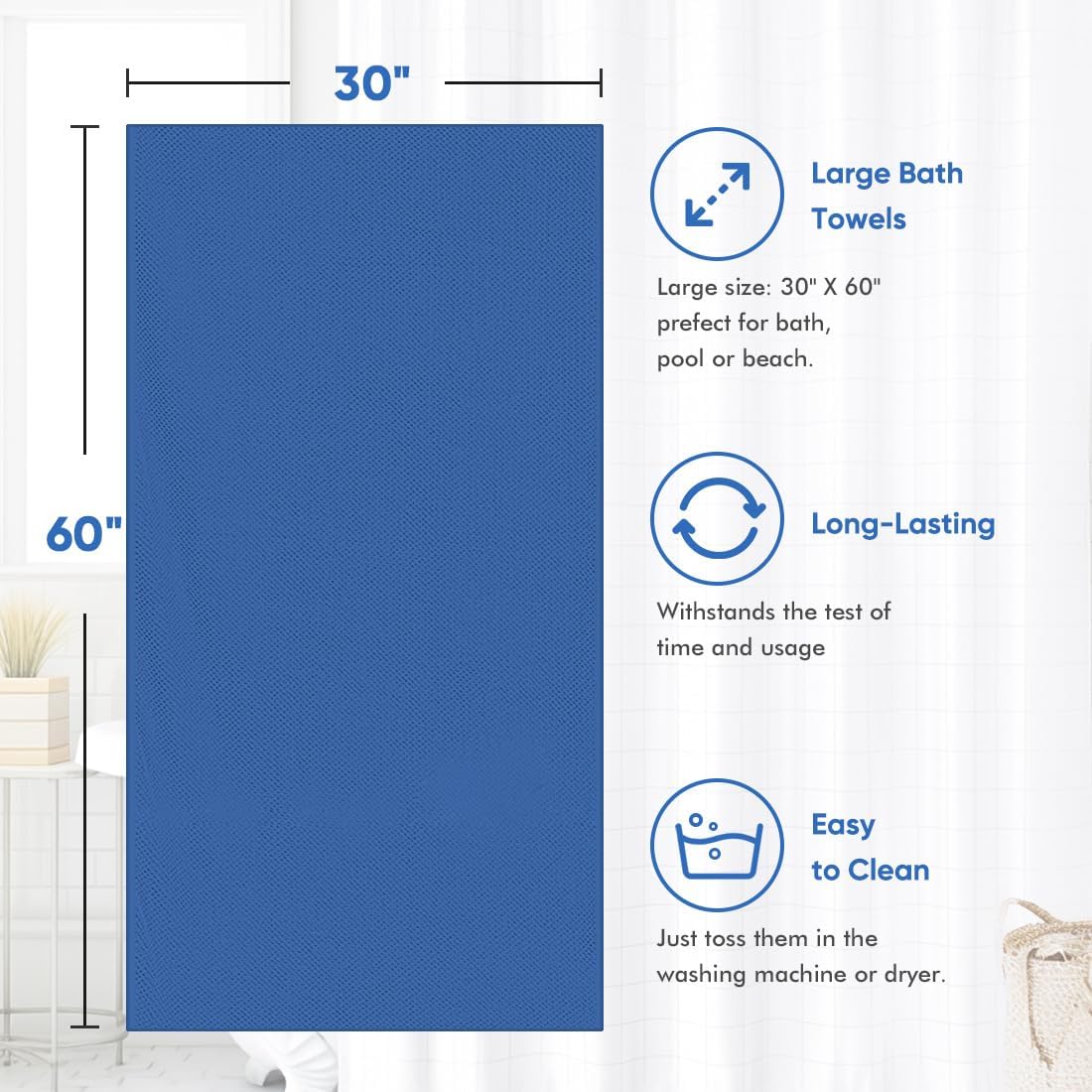 HOMEXCEL 4-Piece Bath Towels Set