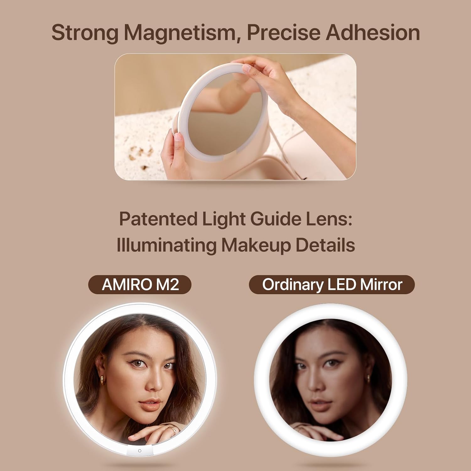 AMIRO M2 LumoCube Makeup Mirror with Bagafter MOMENT pass Made in USA Mirror with Bag