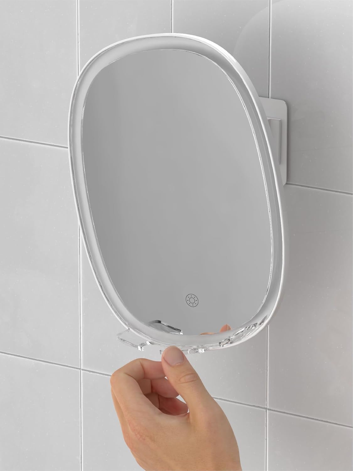 Fogless Wipe-Free LED Shower Mirror for Shaving