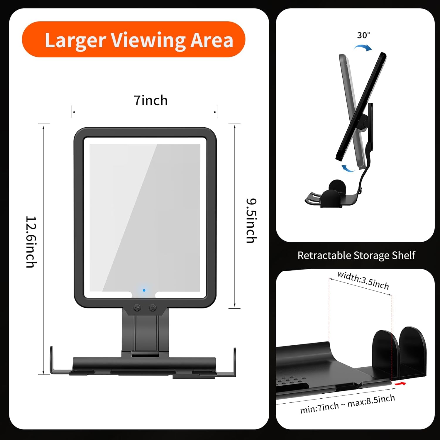 Preheat Digital Folding Mirror for Efficient Shaving