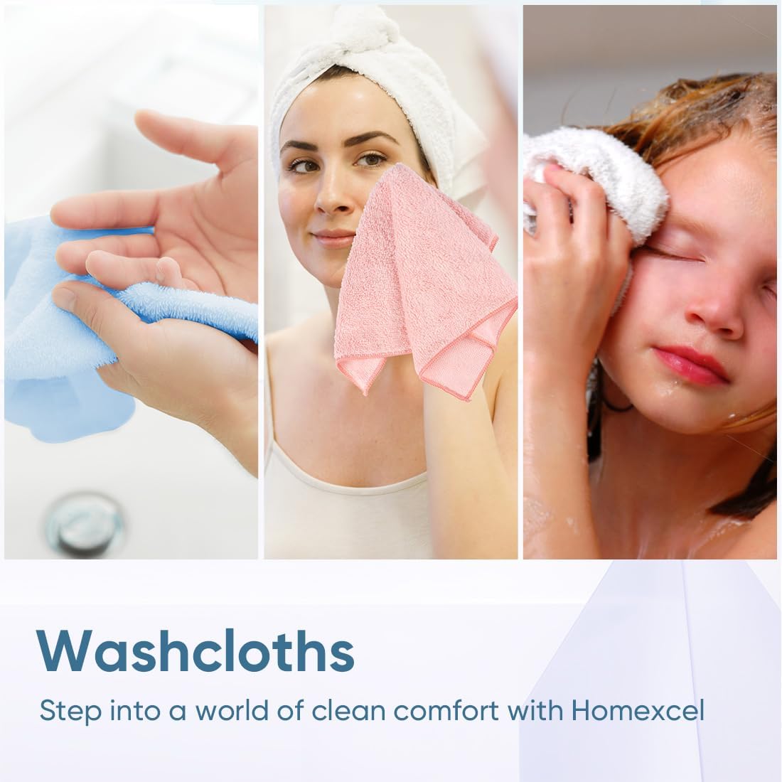 Premium Microfiber Washcloths Soft Absorbent forEveryday Use