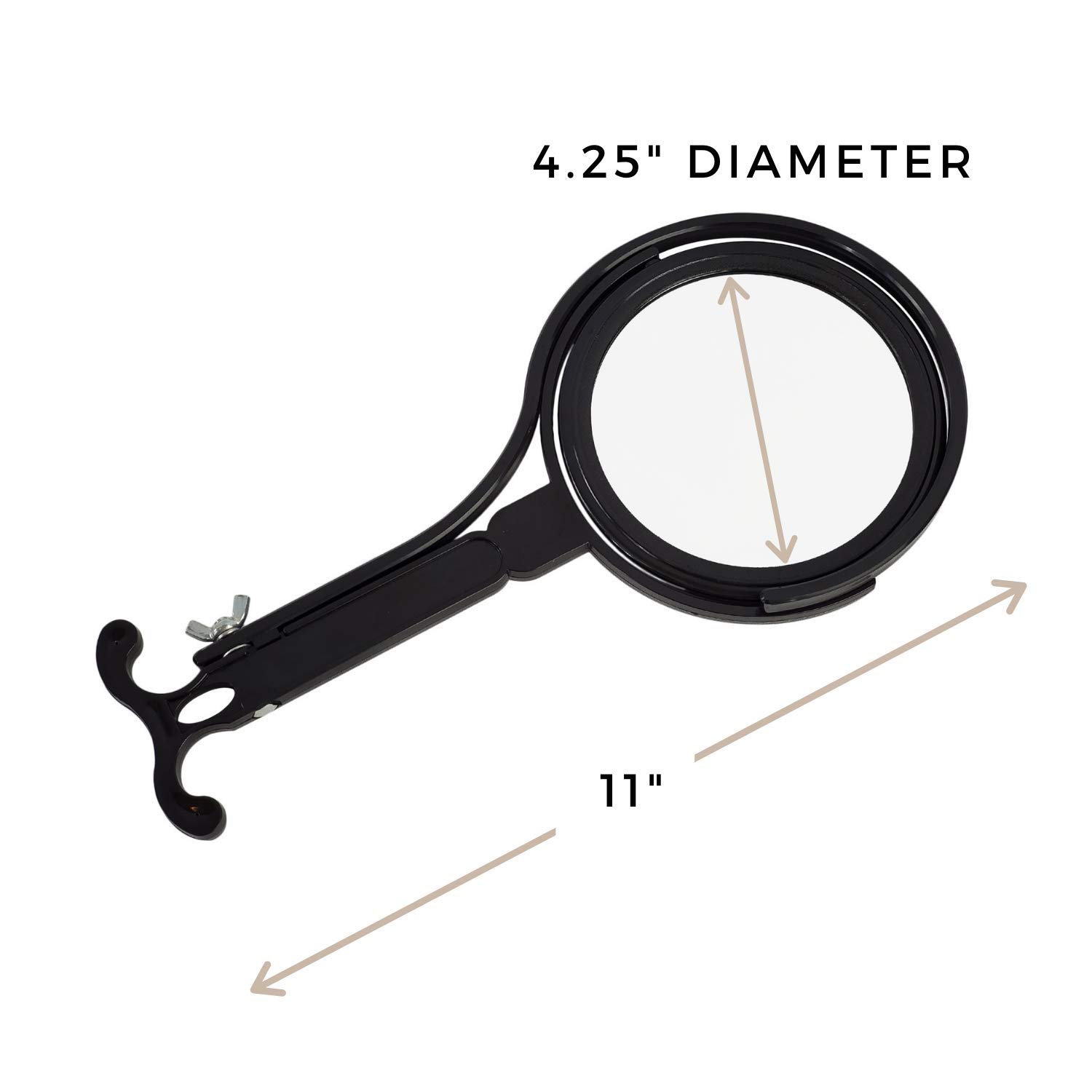 Rucci Round Portable Lightweight 5x1x Magnifying Neck Mirror Black