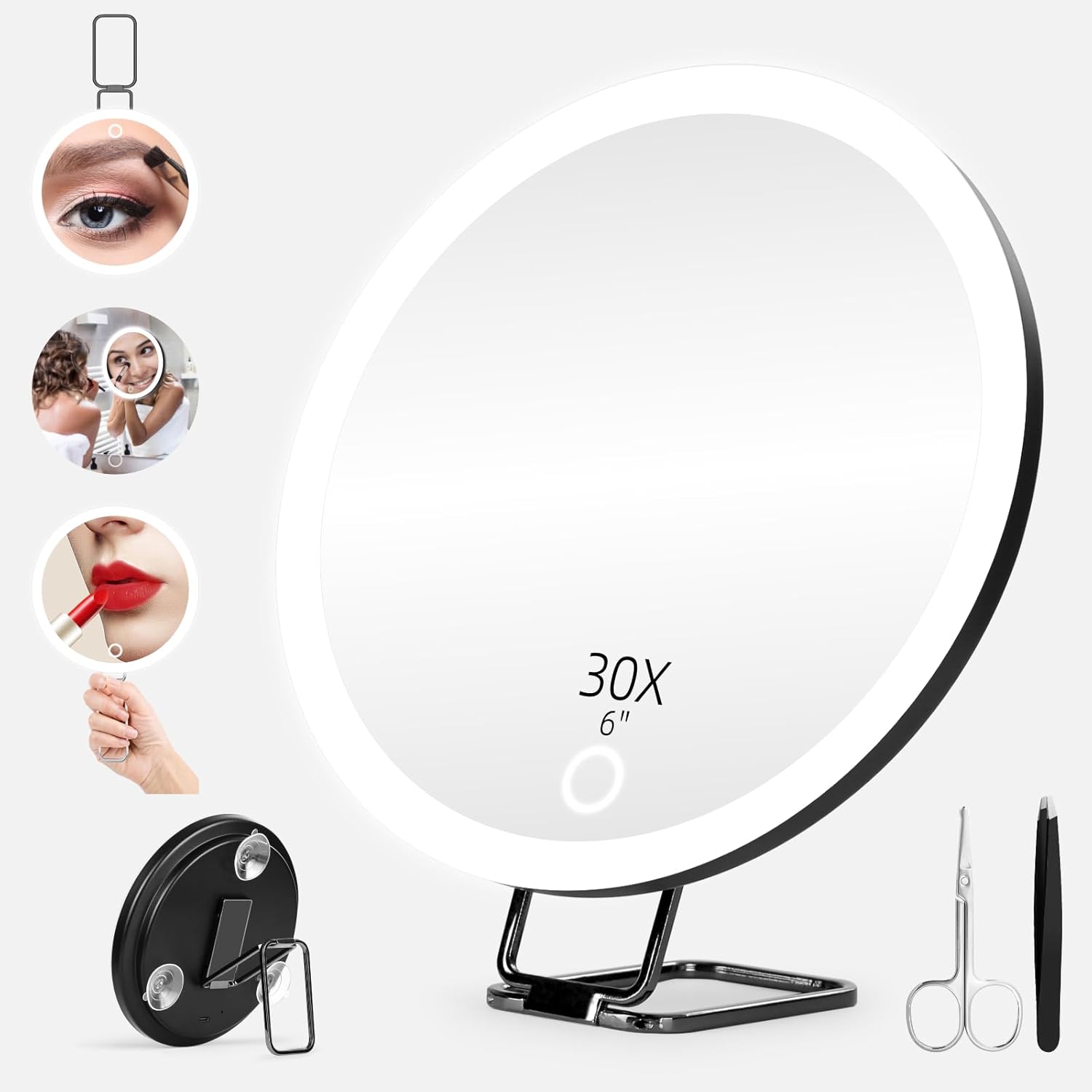 30X Magnifier with Light Suction Cup