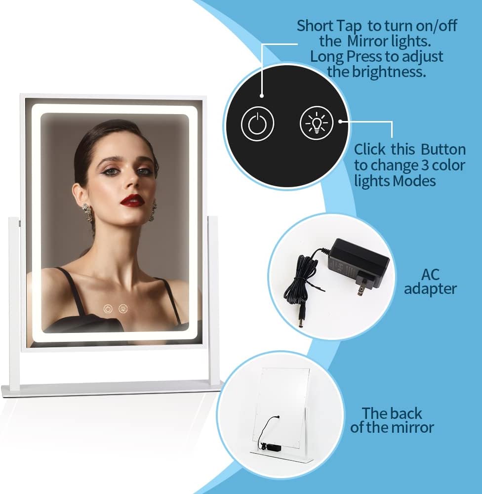 BrightLight Makeup Mirror with Touch Control