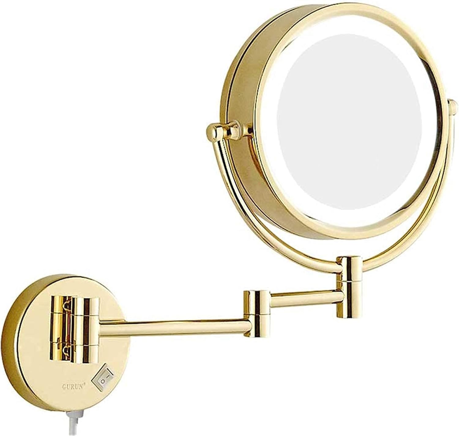 Wall-Mounted Makeup Mirror with LED Light