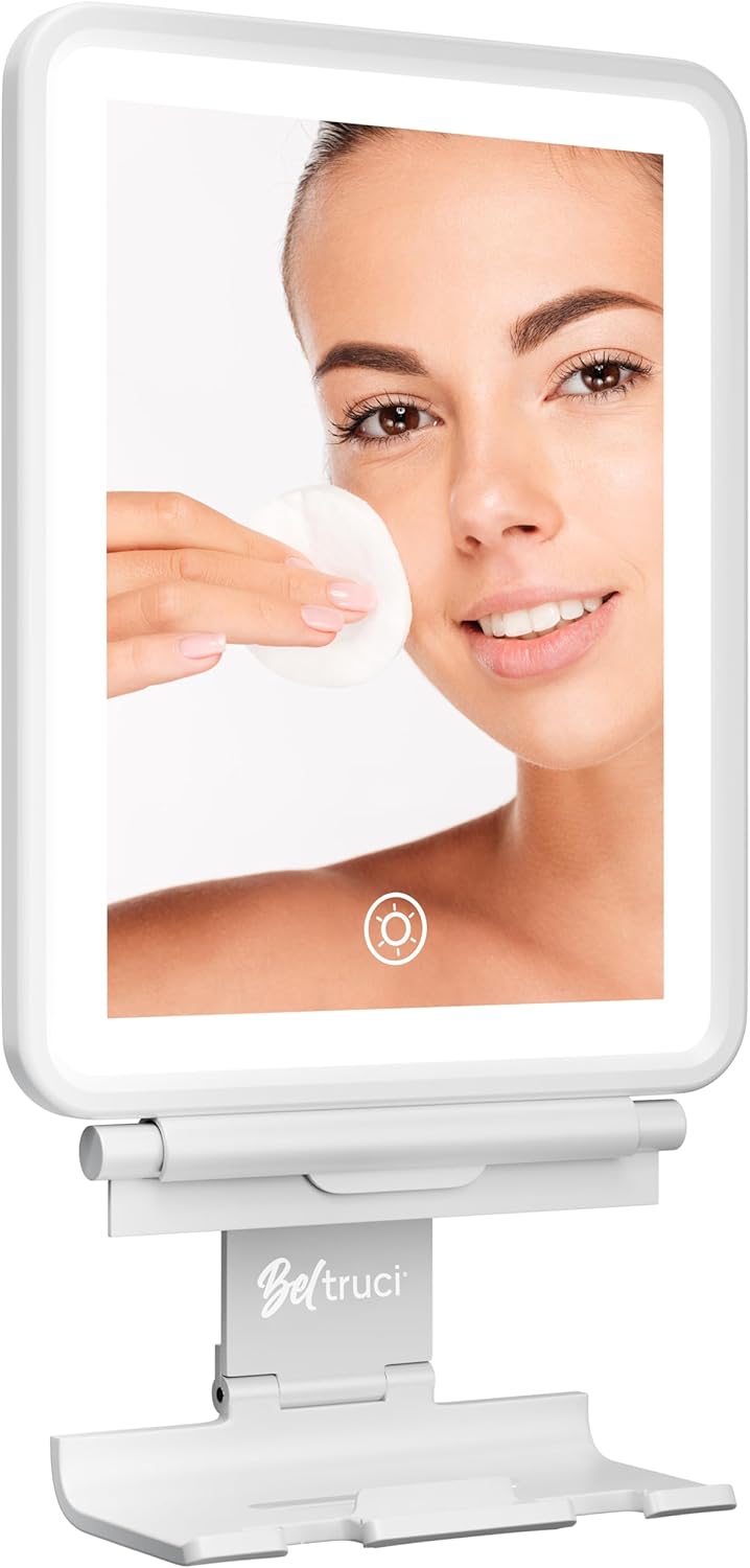 Fog-Free White Shower Mirror