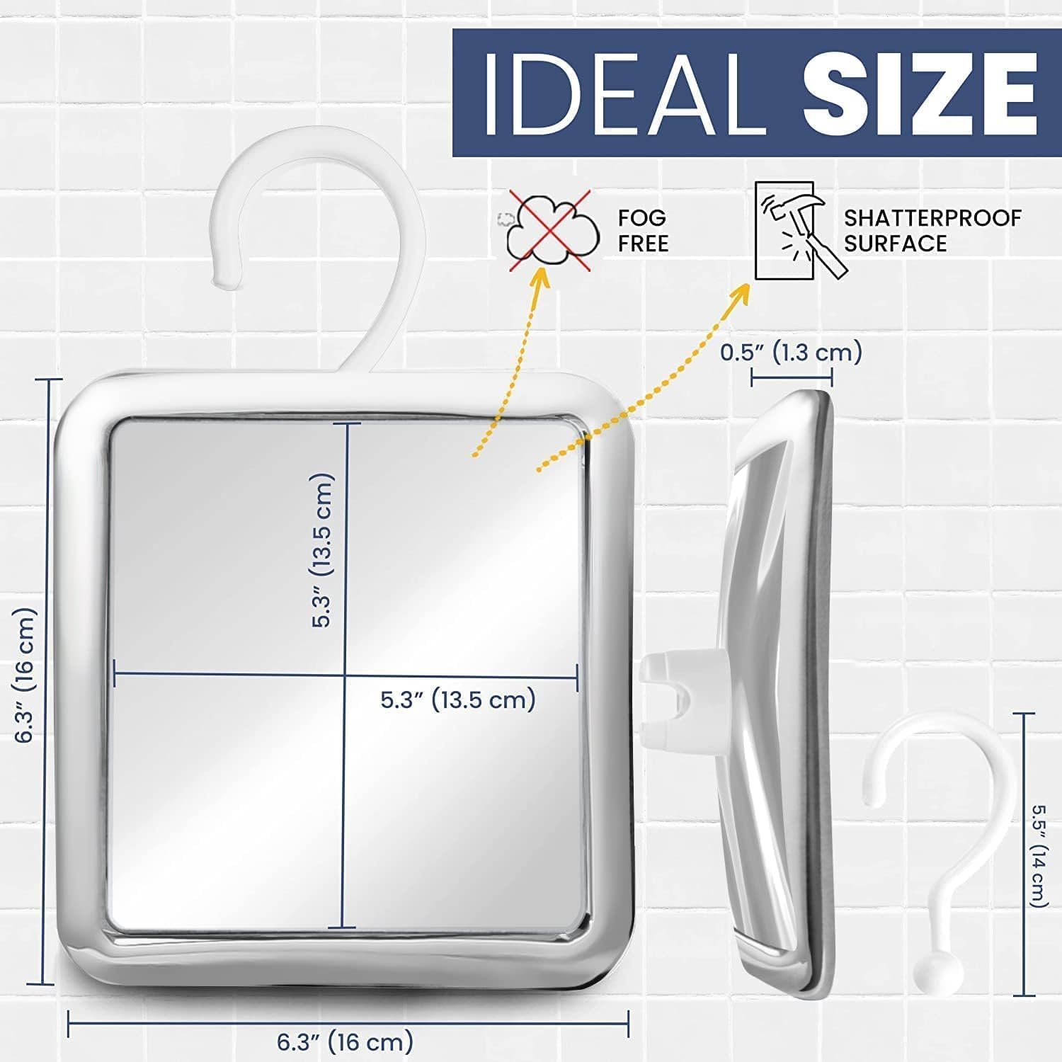 MirrorVana 360 Rotating Hinged Mirror Anti-Fog Chrome