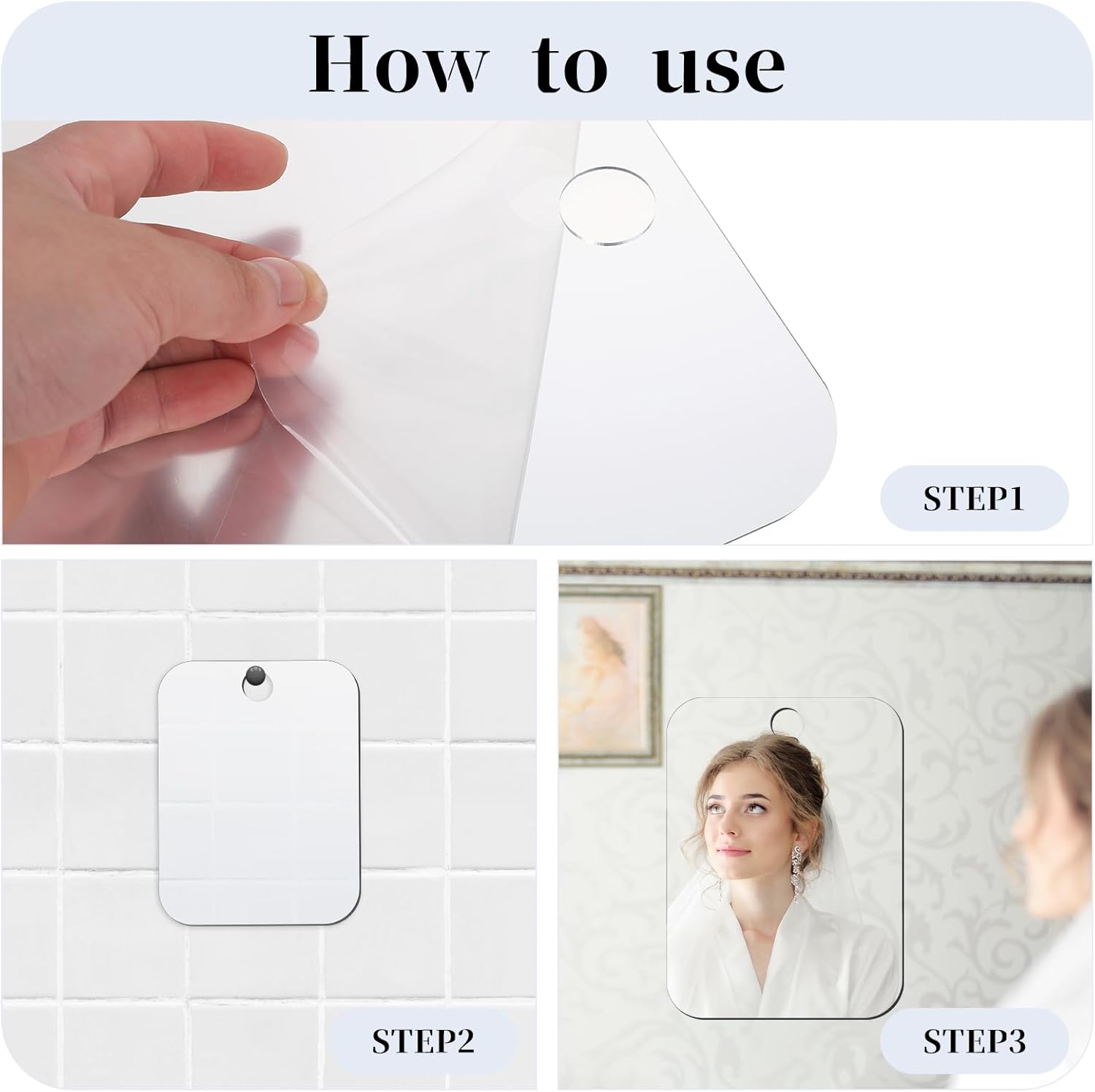 Anti-Fog Compact Mirror for Shaving Portable