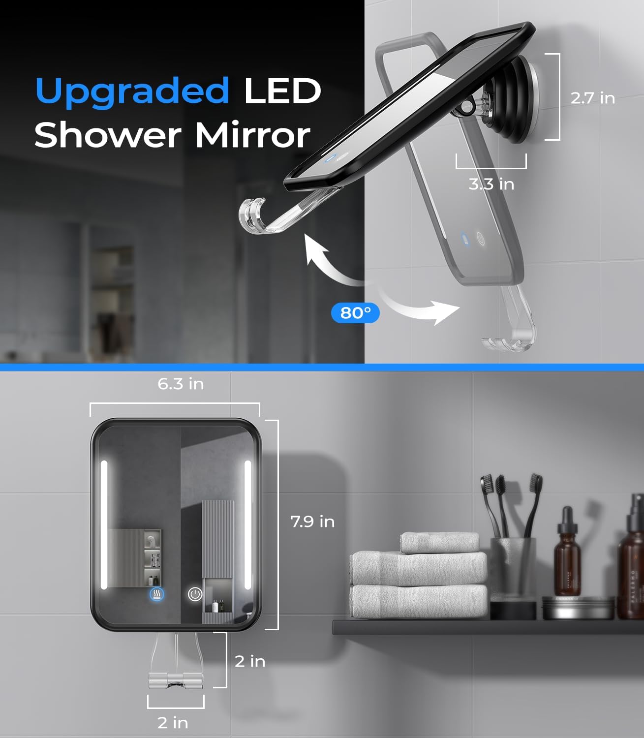 Gospire Heated Safety-Friendly Shower Mirror